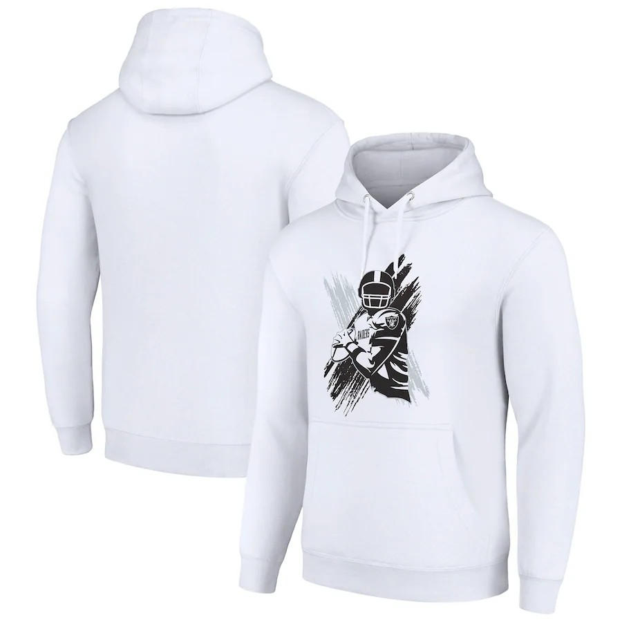 Men las vegas raiders white 2024 NFL hoodie->oakland raiders->NFL Jersey